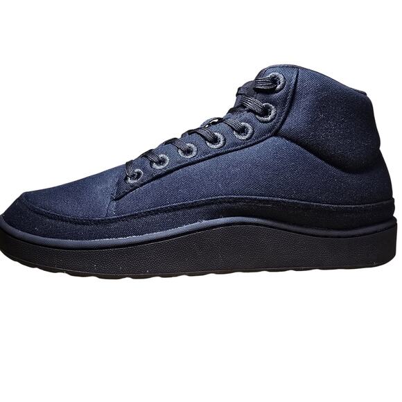 Allbirds Canvas Pacer Mid Mens Sneakers Triple Black Lace Up Size 10 worn 1x - Picture 3 of 8